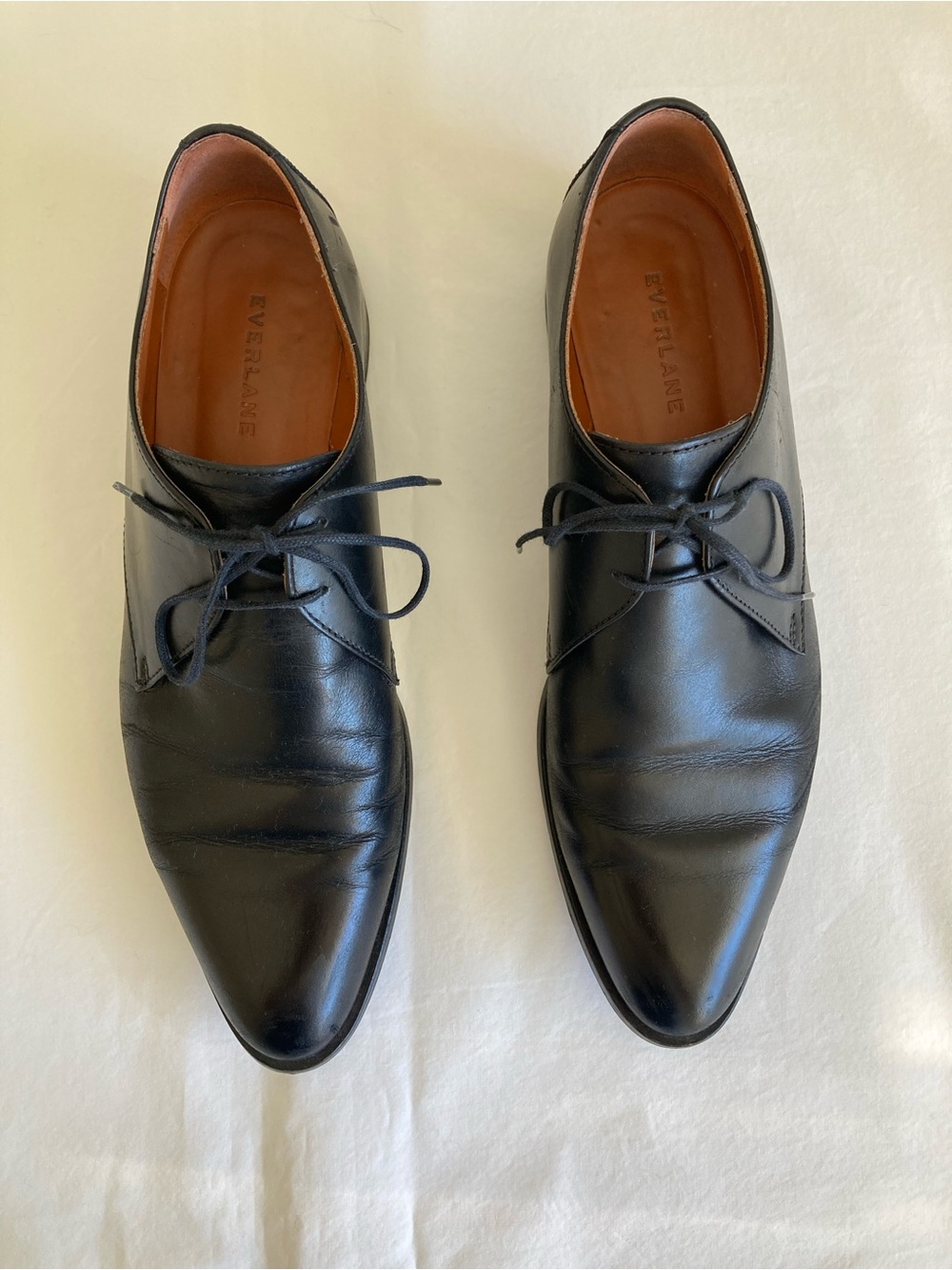 Everlane Modern Oxford, Black Leather Size 8